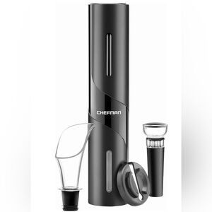 Chefman Electric Wine Opener w/ Foil Cutter, Pourer, Vacuum Stopper - NEW